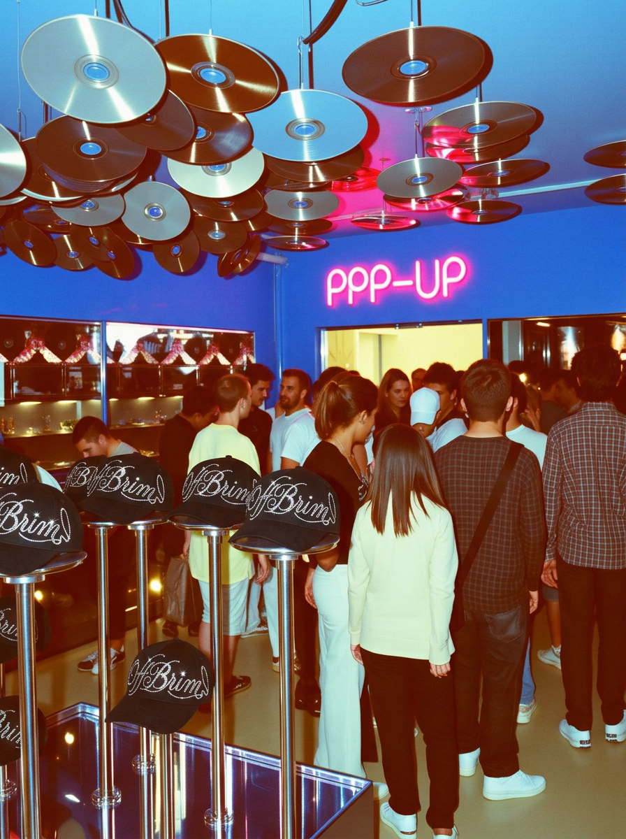 OffBrim Pop-Up Barcelona — interior con visitantes